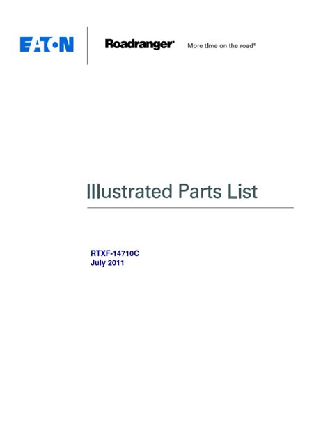 Eaton RTXF 14710c Transmission Illustrated Parts List en Us | PDF