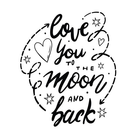 Premium Vector Love You The Moon And Back Quote With Stars