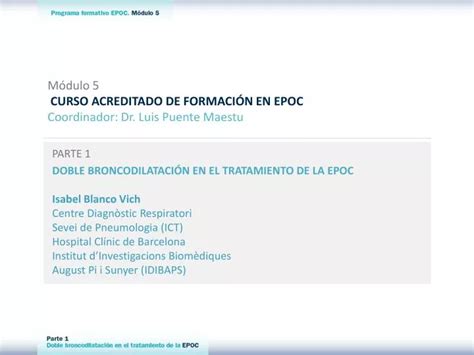 Ppt M Dulo Curso Acreditado De Formaci N En Epoc Coordinador Dr