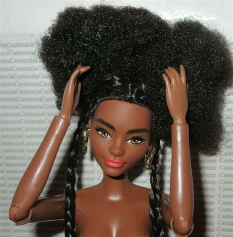 BARBIE EXTRA NUDE Model Afro Puffs AA Daisy Articulated Doll Braids Earrings PicClick UK