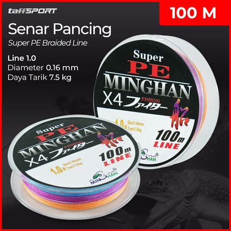 Taffsport Minghan Senar Benang Tali Pancing Super Pe Braided Line M