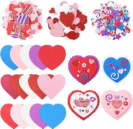 Amazon 586 Pcs Valentine S Day Foam Heart Shape DIY Craft Set