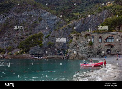 Monterosso Al Mare Italy July View Of People On Fegina