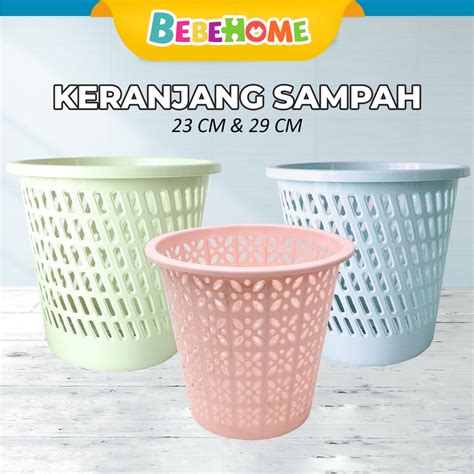 Jual Bebehome Keranjang Sampah Plastik Bulat Warna Tempat Sampah