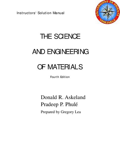 Pdf Instructors Solution Manual The Science And Engineering Of