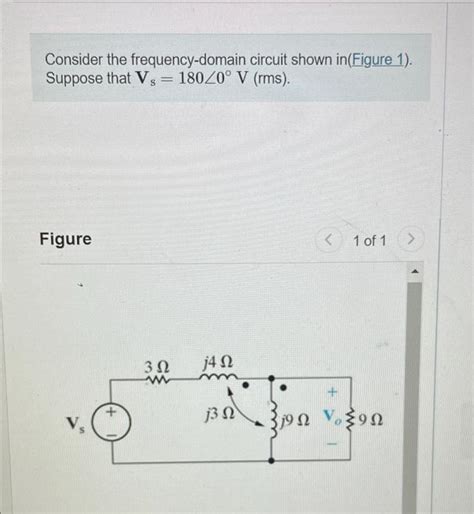 Solved Consider The Frequency Domain Circuit Shown In Figure