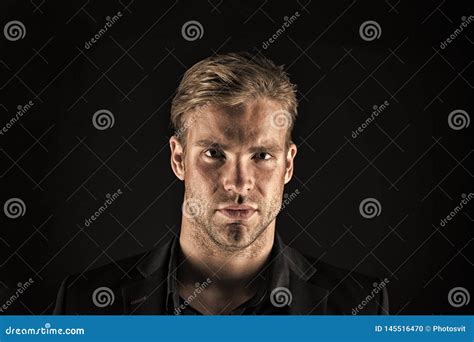 Man Unshaven Handsome Guy Naked Torso Relaxing Bed Guy Macho Lay White