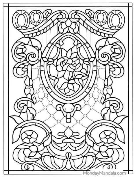 28 Stained Glass Coloring Pages Free PDF Printables 43 OFF