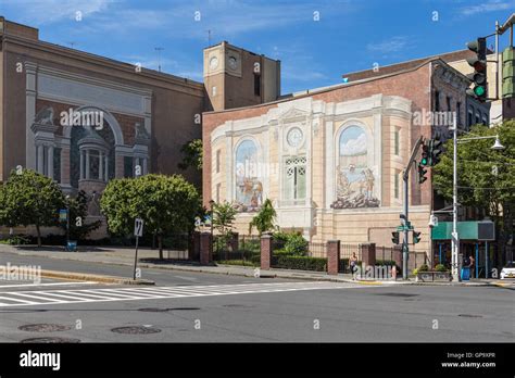 Two Of The Gateway To Waterfront Murals On Building Walls In The