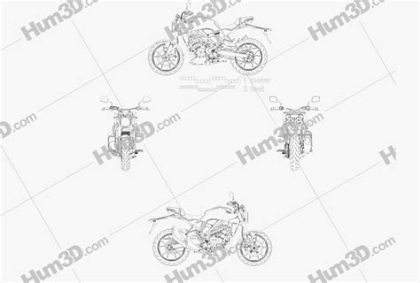 Honda Cb300r 2018 Disegno Tecnico 3dmodels