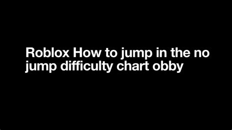 Roblox How To Jump In The No Jump Difficulty Chart Obby Youtube