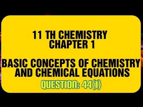 TN 11th Chemistry Chapter 1 Question 44 1 11 Th Chemistry