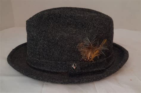 Vintage Churchill Ltd Feather Fedora Hat Men Size Gem