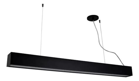 Lustre Pendente Office Slim Preto L Mpada Tubular Cm Frete Gr Tis