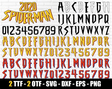 Spiderman Font Spiderman Svg Spiderman Font Svg Dxf Png Eps