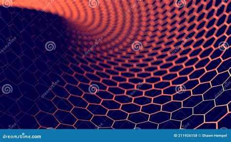 Orange Glowing Hexagon Honeycomb Technology Or Science Background