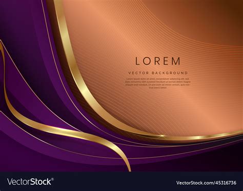 D Modern Luxury Template Design Violet And Gold Vector Image