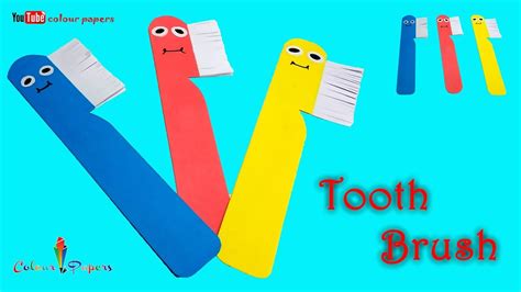 Easy Cutting Origami Paper Tooth Brush Paper Toothbrush Craft By