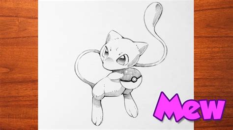 How To Draw Pokemon Mew Pencil Drawing Step By Step Ncs Youtube