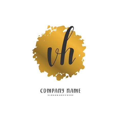 Vh Initial Handwriting And Signature Logo Design With Circle Beautiful