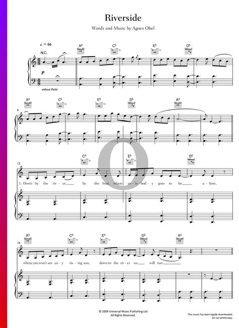 Riverside Agnes Obel Piano Sheet Music Oktav