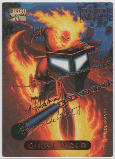 Mavin Ghost Rider Marvel Masterpieces Gold Foil Signature Series