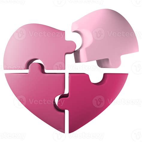 3d ilustración rompecabezas corazón icono 36418736 PNG