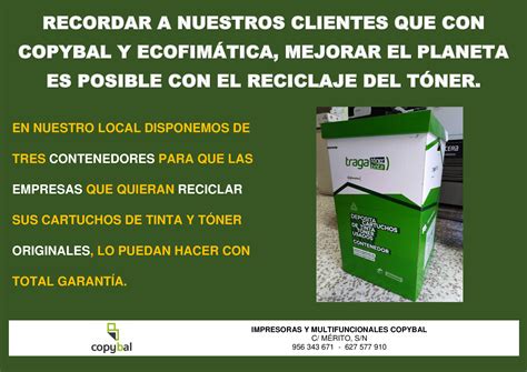 Reciclaje De T Ner Impresoras Y Multifuncionales Copybal