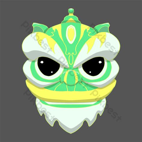 Drawing Green Lion Dance Head Illustration Png Images Psd Free