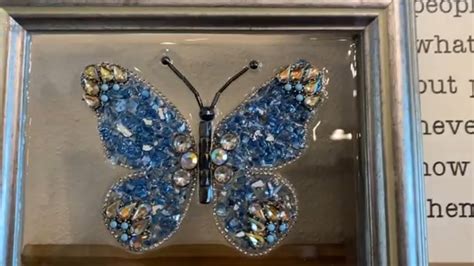 Epoxy Resin Art Butterfly Crushed Glass Resin Art Jewelry Art Glass On Glass Art Resin