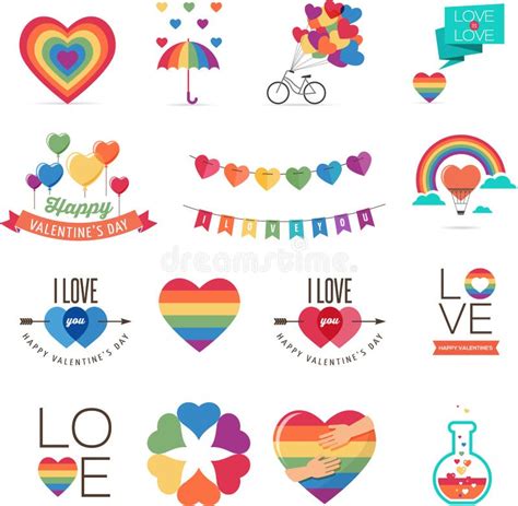 Iconos Gay Del D A De Tarjetas Del D A De San Valent N Ilustraci N Del Vector Ilustraci N De