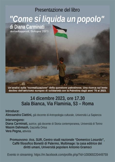 Palestina Come Si Liquida Un Popolo Presentazione Del Libro Di