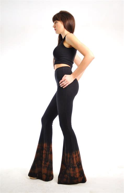 Bell Bottoms Tie Dyed Bell Bottoms Yoga Pants Flare Pants Black