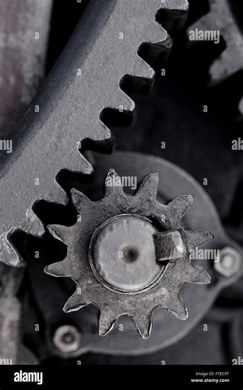 Black Steel Cogwheel Or Part Of Vintage Mechanism Stock Photo Alamy