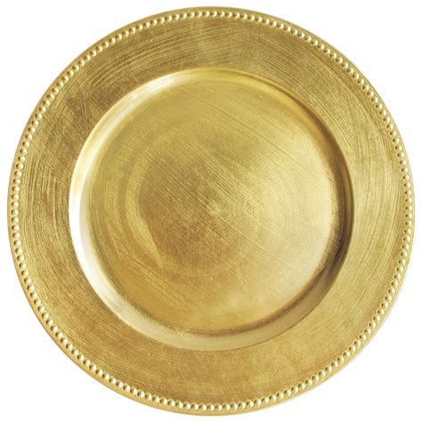 The Jay Companies Ap F Round Gold Beaded Melamine Charger Plate