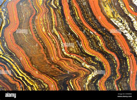 Polished surface of banded iron formation from Australia Stock Photo ...