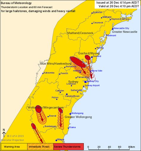 Nsw Detailed Severe Thunderstorm Warning Large Hail Damaging Winds