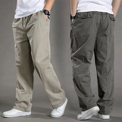 Pantalon Cargo En Coton Pour Homme Coupe Droite Et Ample Avec Poches