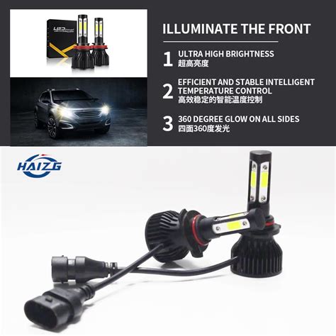 Haizg Hot Sell Car Led Headlight Sides X Led Headlight K Lm Led Headlight Bulb H