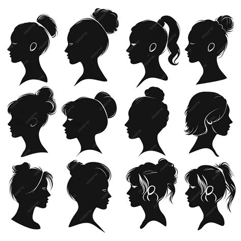 Premium Vector Woman Heads In Profile Beautiful Female Faces Profiles