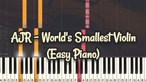 Ajr Worlds Smallest Violin Simple Piano Piano Tutorial Sheet