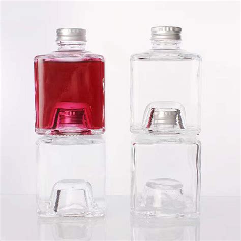 Huajing Empty Clear Square Liquor Glass Bottle Ml Mini Size Glass