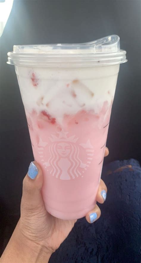 Starbucks Pink Drink With Vanilla Sweet Cream Cold Foam Iced