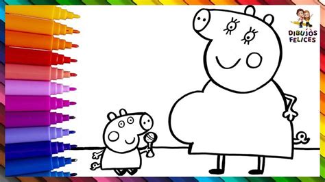 Dibuja Y Colorea A La Beb Peppa Pig Con Su Mam Cerdita Embarazada