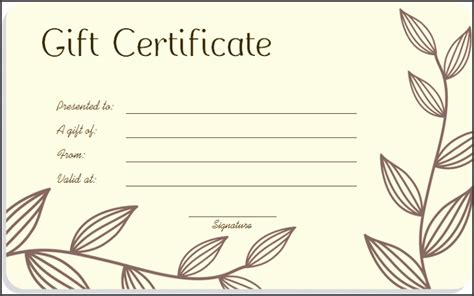 5 Printable Blank Gift Certificates - SampleTemplatess - SampleTemplatess