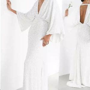 Dresses Asos Edition Ciara Sequin Kimono Sleeve Wedding Prom Gown