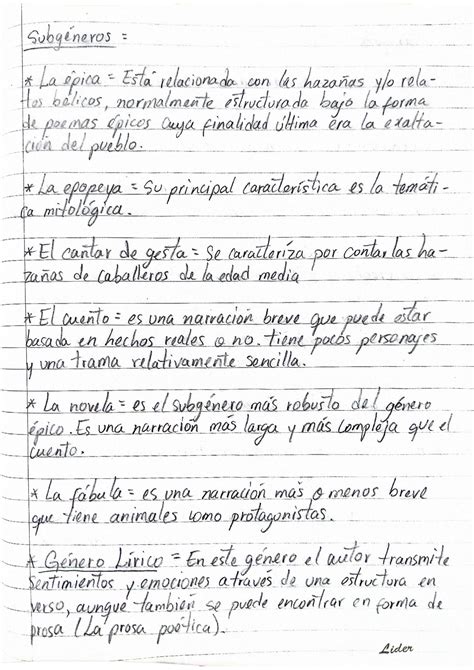 SOLUTION Tarea sobre los Géneros Literarios Lengua y literatura