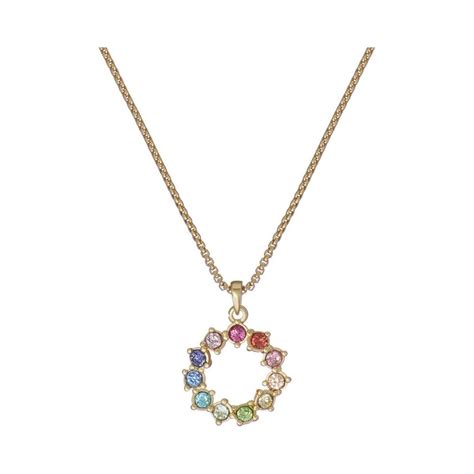 Ted Baker Cresar Yellow Gold Tone Multi Coloured Cz Circle Necklace