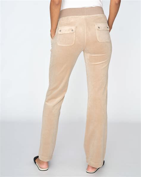 Juicy Couture Classic Velour Del Ray Pant Warm Taupe Märkesbutiken