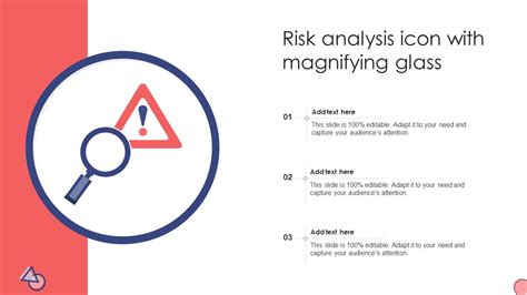 Risk Analysis Icon With Magnifying Glass PPT PowerPoint